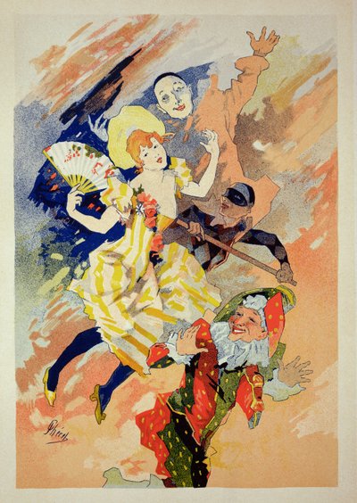 Reproduction of a poster for a pantomime by Jules Cheret